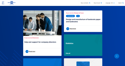 Screenshot from Bank of France's Website