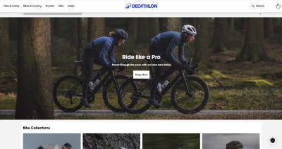 Screenshot from Decathlon's site