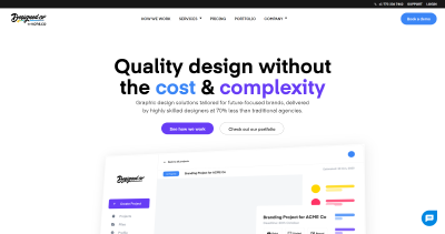 Screenshot from Designed.co's website