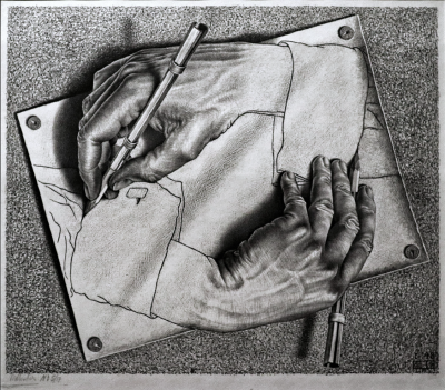 Maurits Cornelis Escher, Drawing Hands, 1948