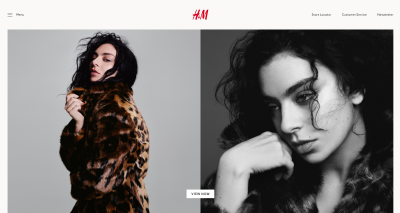 Screenshot from H&M's Website