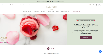 Screenshot from Laduree's site