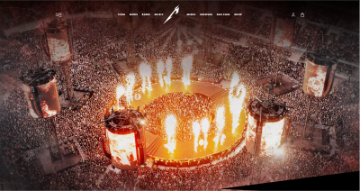 Screenshot from Metallica's Website