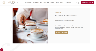 Screenshot from Sacher's Website